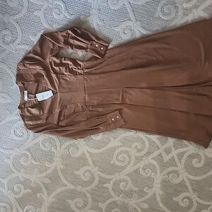 Mango pleated copper Midi dress L/8